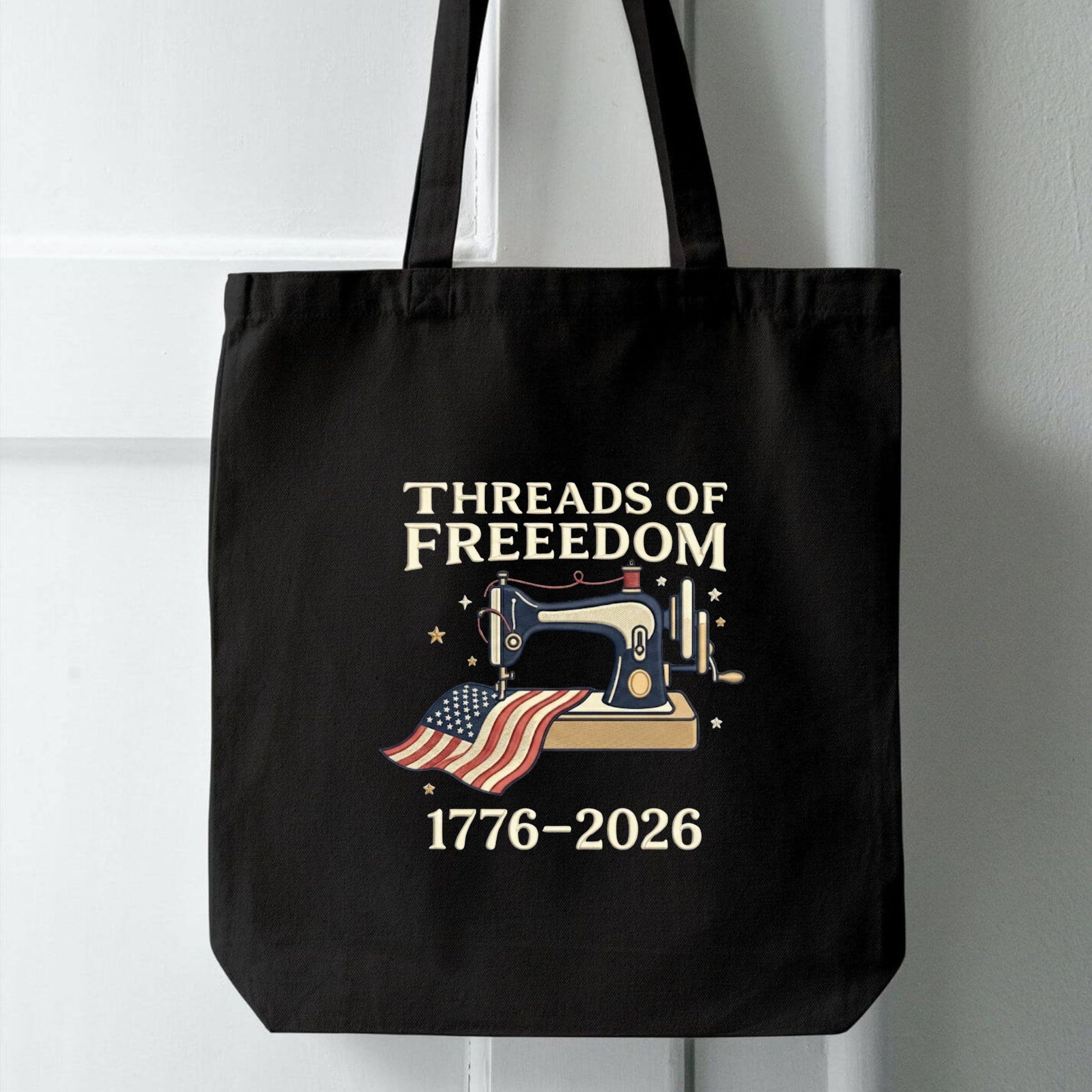 Threads of Freedom Embroidery File: USA 250th Anniversary American Flag Sewing Machine Design