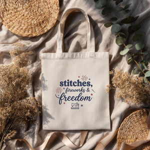 Stitches Fireworks and Freedom Embroidery File Patriotic Sewing Machine Quote Design Fourth of July Shirt Quilter Gift USA Style