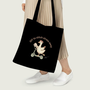 Goose Scooter Embroidery File: Funny Sewing Quote Design (Digital Download)